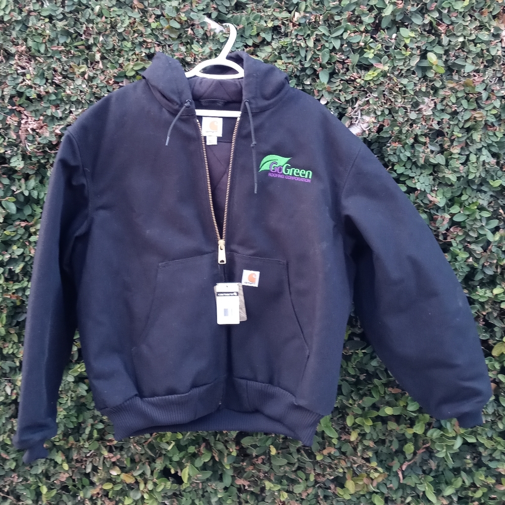 Carhartt Black jacket with hood.